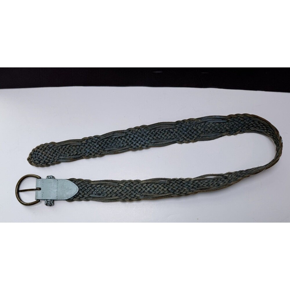 Linea Pelle Belt Braided Woven Leather Turquoise Women's Small Boho Adjustable - Picture 13 of 16